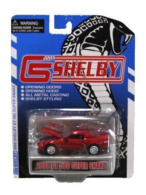 Shelby red 2008 GT 500 Super Snake diecast 1:64 car New, package has minor dmg